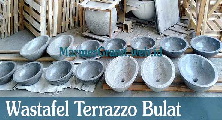 wastafel terrazzo bulat