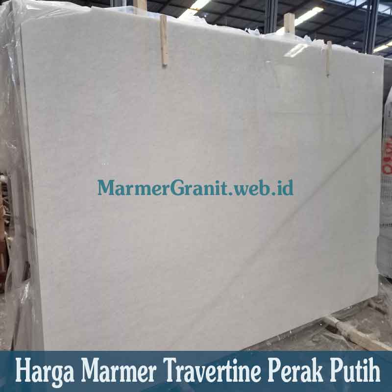 Marmer Travertine Perak Putih