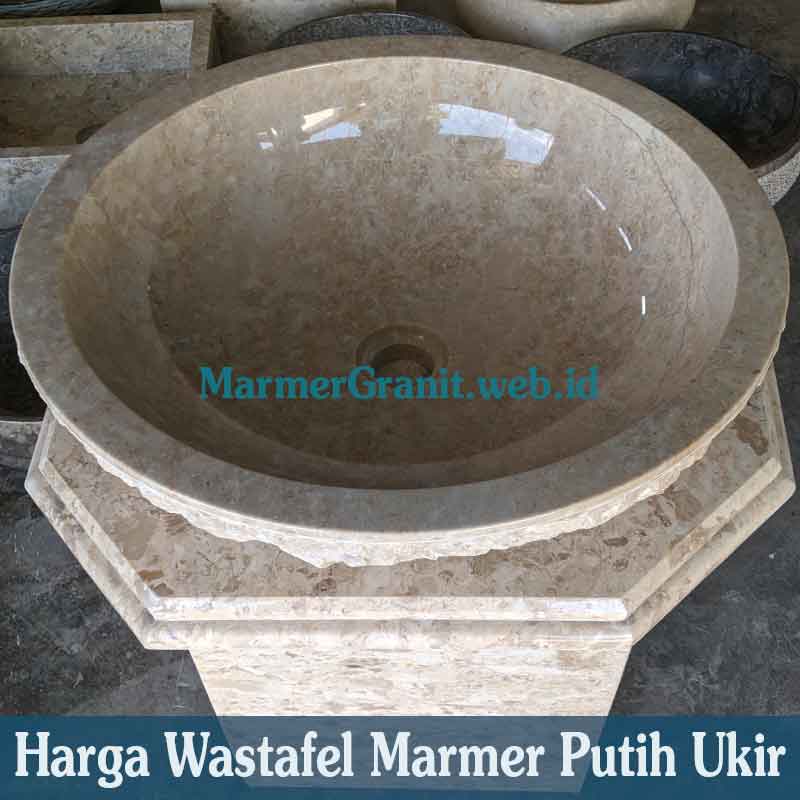 Wastafel Marmer Putih Ukir