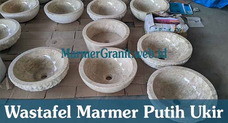 Wastafel Putih Ukir