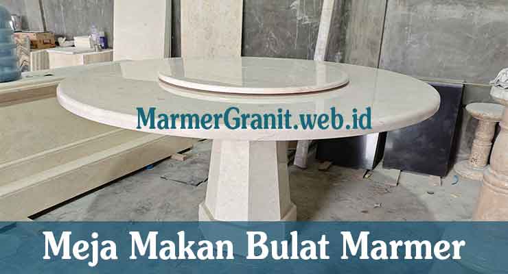 Meja Makan Bulat Marmer