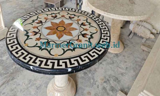Meja Marmer Motif Inlay