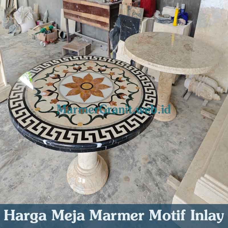 Meja Marmer Motif Inlay