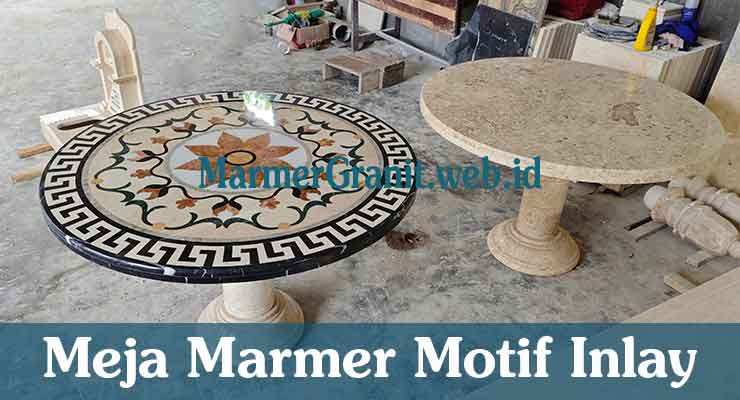 Meja Marmer Motif Inlay