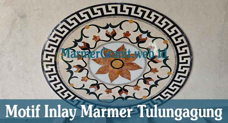 Meja Marmer Motif Inlay